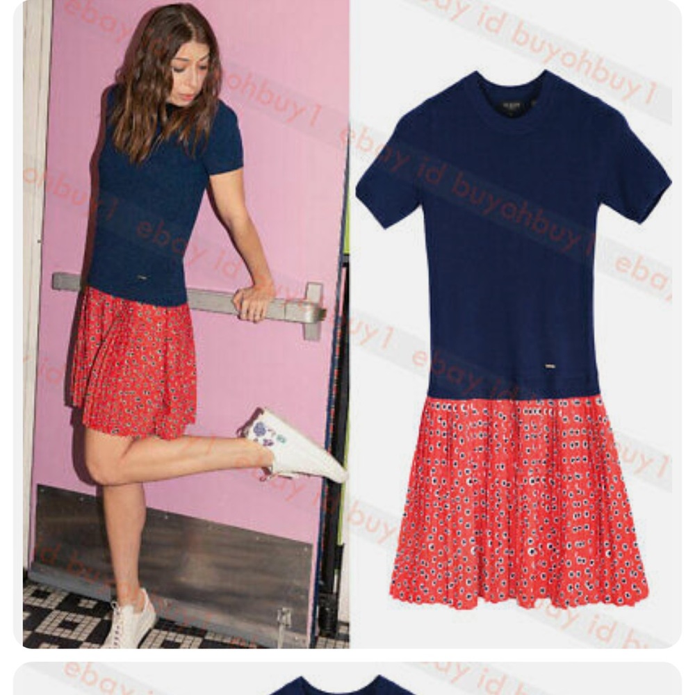 TED BAKER woven knit floral dress